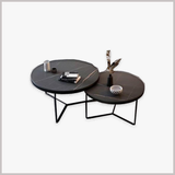 Bàn Trà Cặp Tròn Chân Y Sắt Mặt Ceramic - BT06