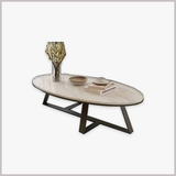 Bàn Trà Elip Chân Sắt Mặt Ceramic - BT11