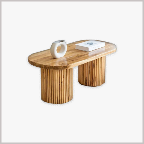 Bàn Trà Mặt Gỗ Chân Gỗ Nan - BT25