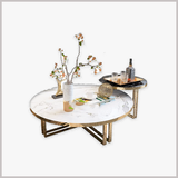 Bàn Trà Tròn Khung Inox Mặt Ceramic - BT31