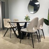 Ghế Ăn Nhập Khẩu Chân Sắt Mặt Nỉ - G41