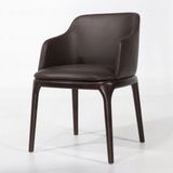 Ghế Ăn Gỗ Grace Có Tay Nệm Da - G50