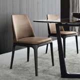 Ghế Ăn Grace Chân Gỗ Nệm Da - G49