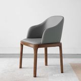 Ghế Ăn Gỗ Grace Có Tay Nệm Da - G50