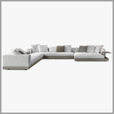 Sofa Góc L Khung Gỗ Da Nỉ Hiện Đại - SF28