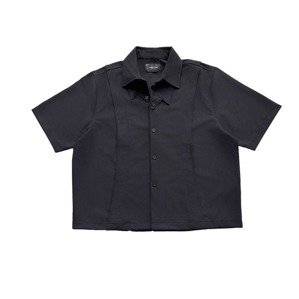  Double Collared Shirt - Black 