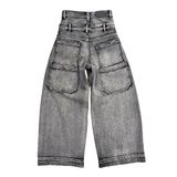 Double Waist Washed Jeans - Stone Gray