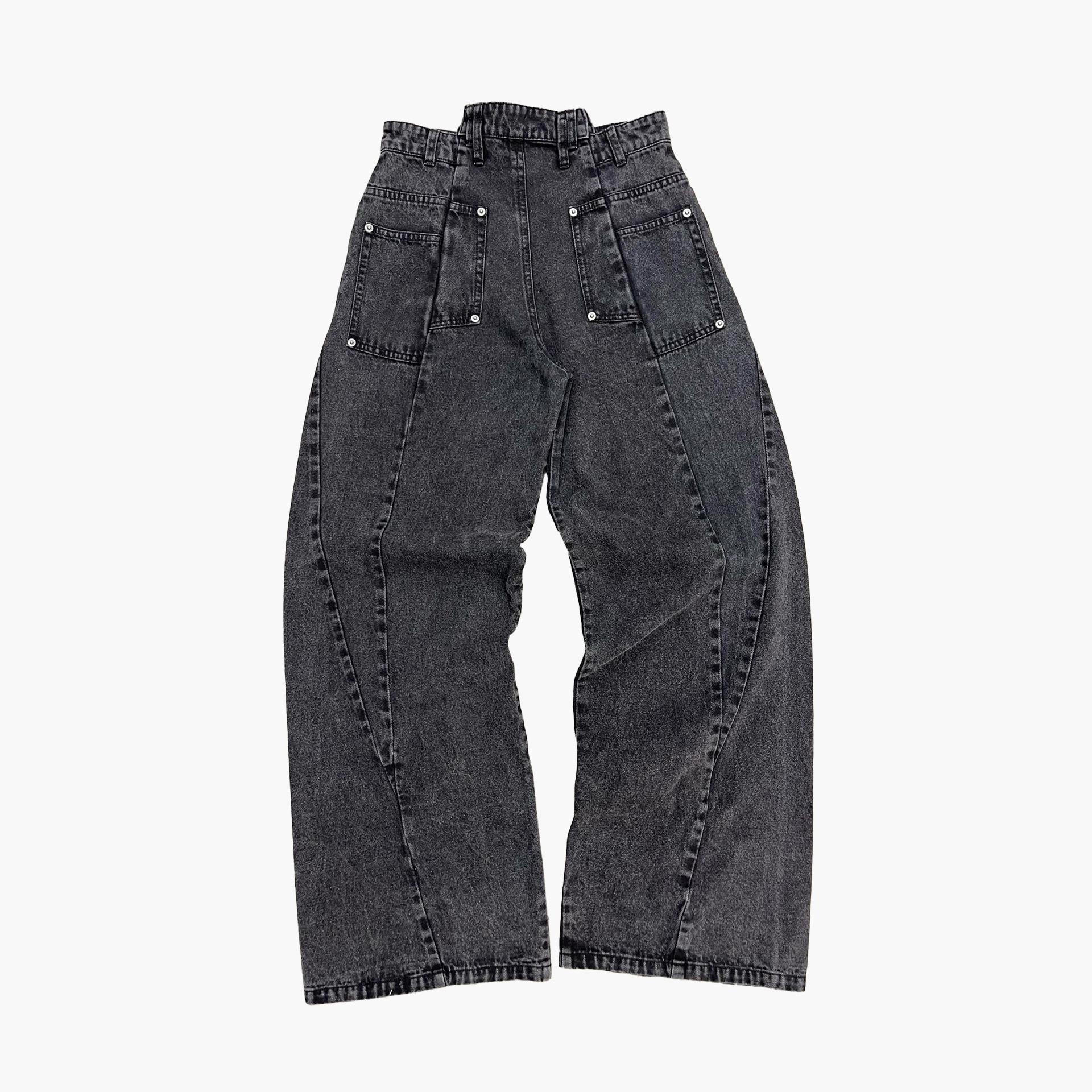 【RANCHIC】side slit denim ribbon pants side slit denim ribbon pants ／ RANCRIC（side slit denim