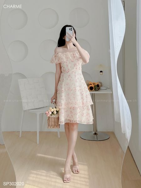 Lịch sử giá Đầm váy hoa nhí nhún body trễ vai ann265 cập nhật 72023   BeeCost