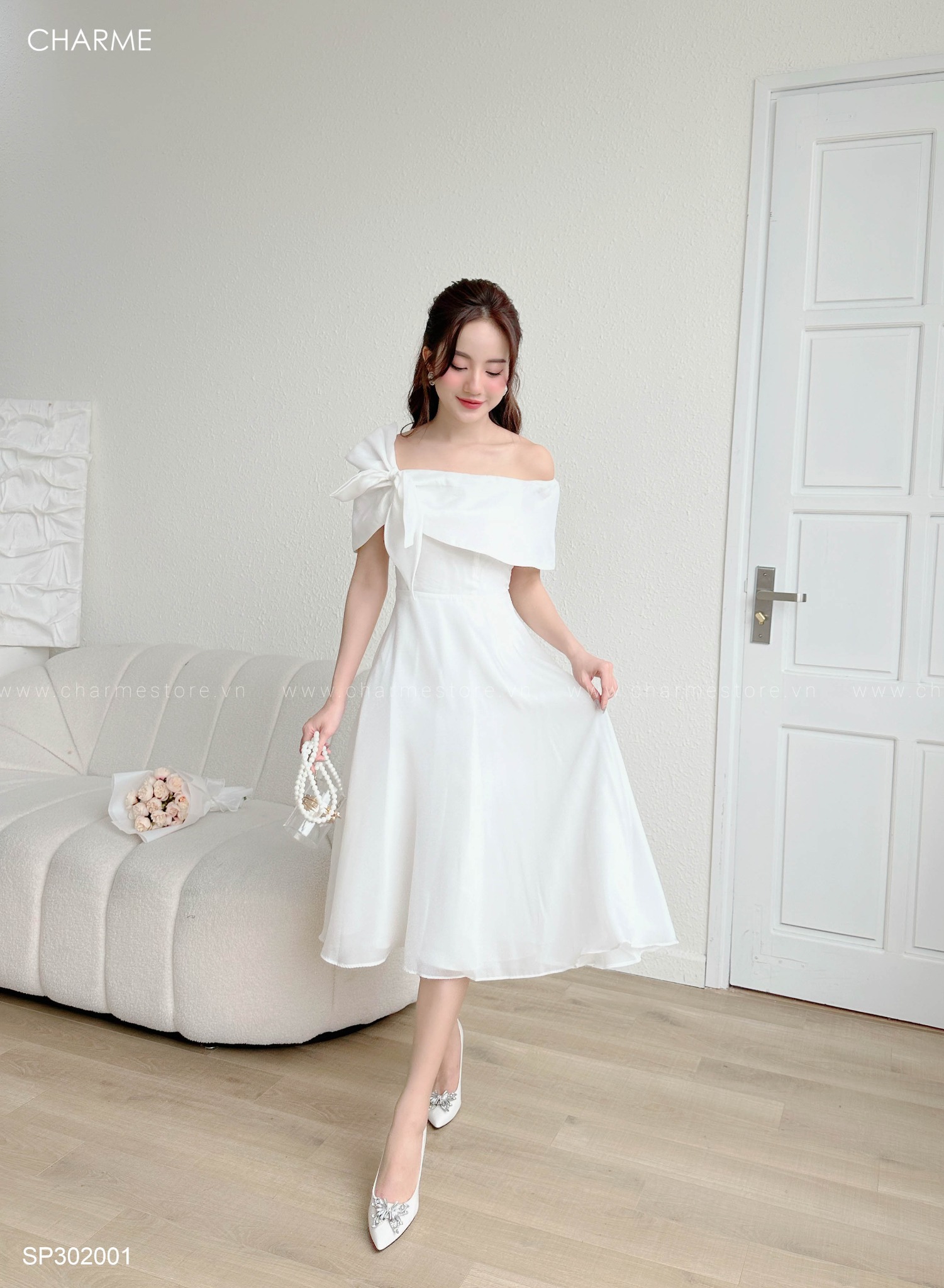 váy xoè đen trễ vai tay trắng giá tốt Tháng 7 2023  Mua ngay  Shopee  Việt Nam