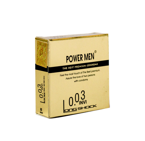 (Mua 1 tặng 1 ) Bao Cao Su Siêu Mỏng Kéo Dài Quan Hệ Powermen 0,03 12 chiếc