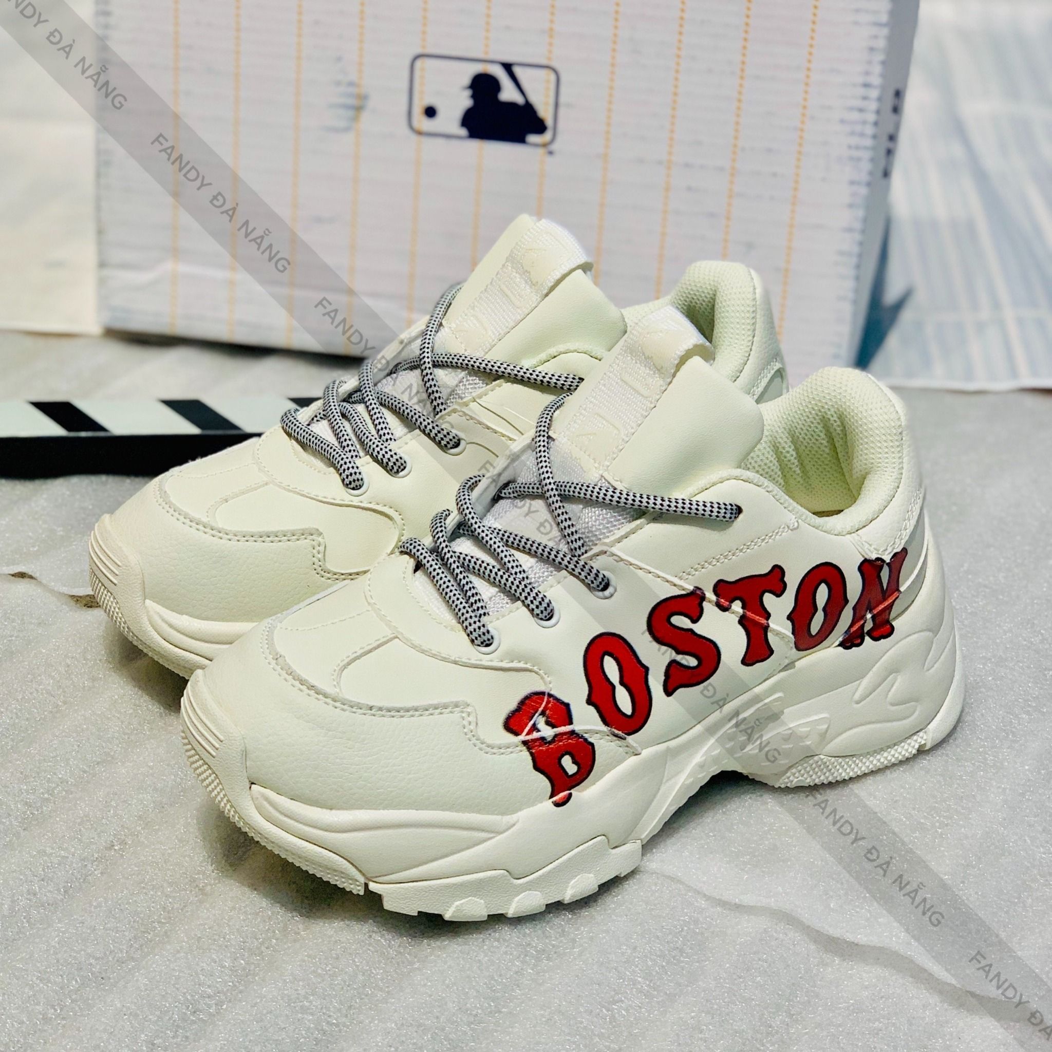 Giày MLB BigBall Chunky P Boston Red Sox Ivory  Rep 11  YoYo1 Sneaker