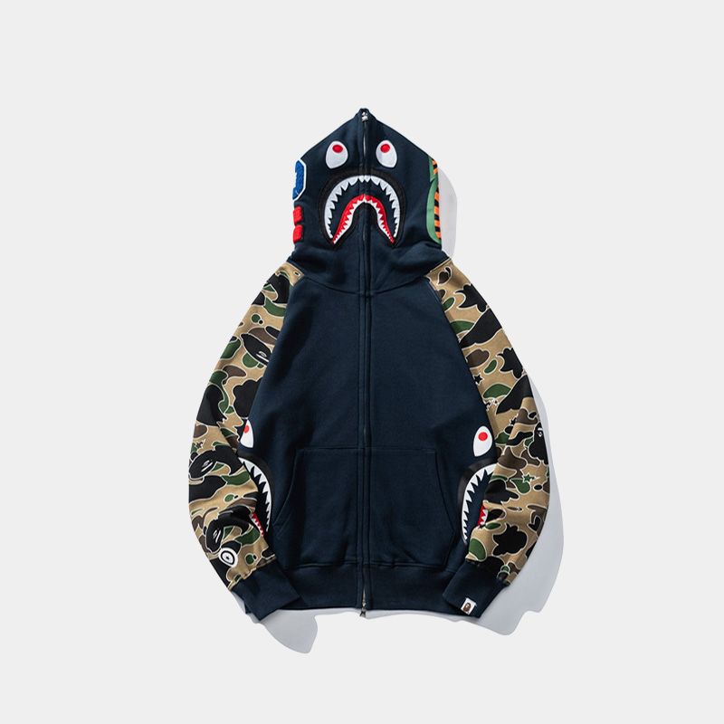 Áo khoác BAPE Sta Navy Camo Shark Full Zip Hoodie – Fandy