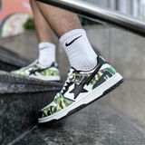  Giày A Bathing Ape Bape SK8 Sta Green Camo 12 Years Anniversary China Exclusive 