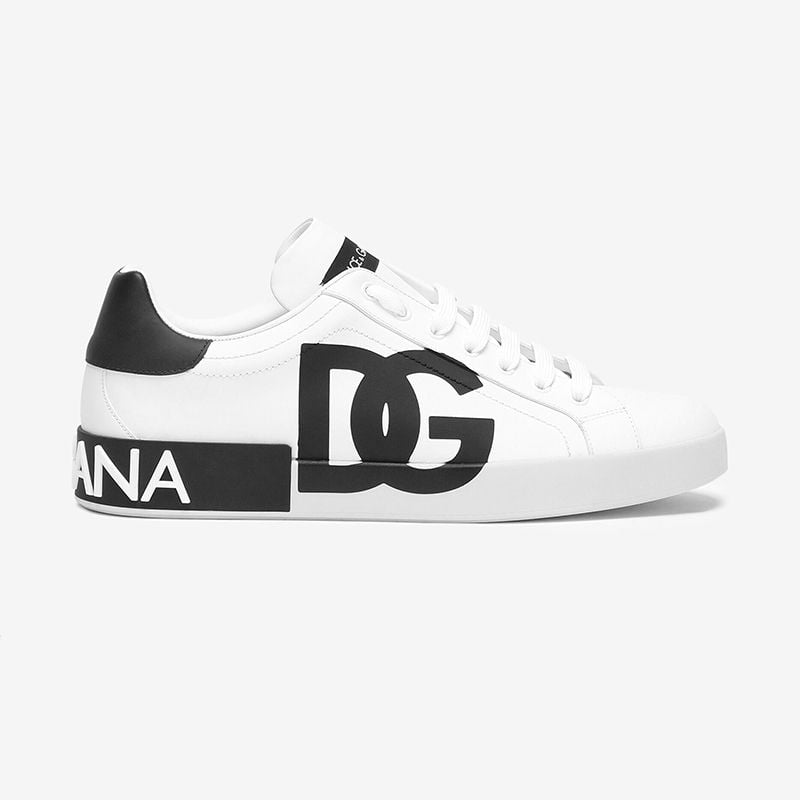 Giày DG Calfskin Nappa Portofino Logo Print White/Black – Fandy