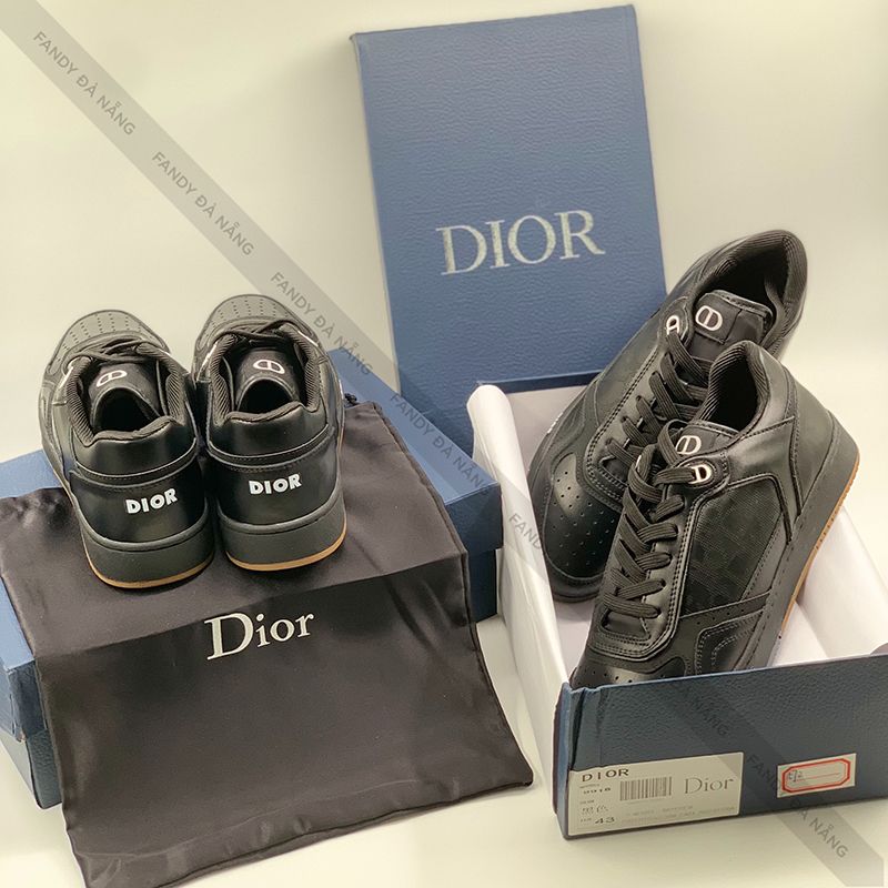  Giày Dior Low-Top Black Smooth Calfskin 
