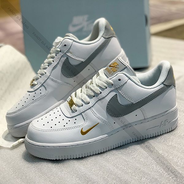  Giày Nike Air Force 1 Low White Grey Gold 