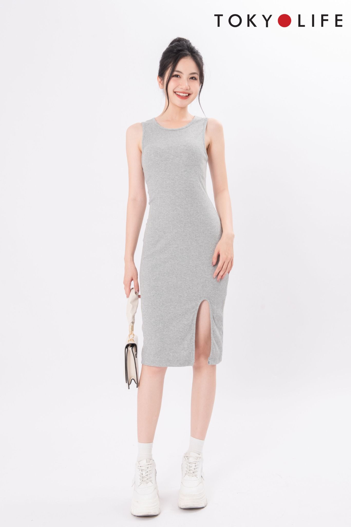 Mua Đầm body cổ lọ tay sát nách  vấy ôm dự tiệc  thun cotton co dãn   hàng vnxk  Tiki