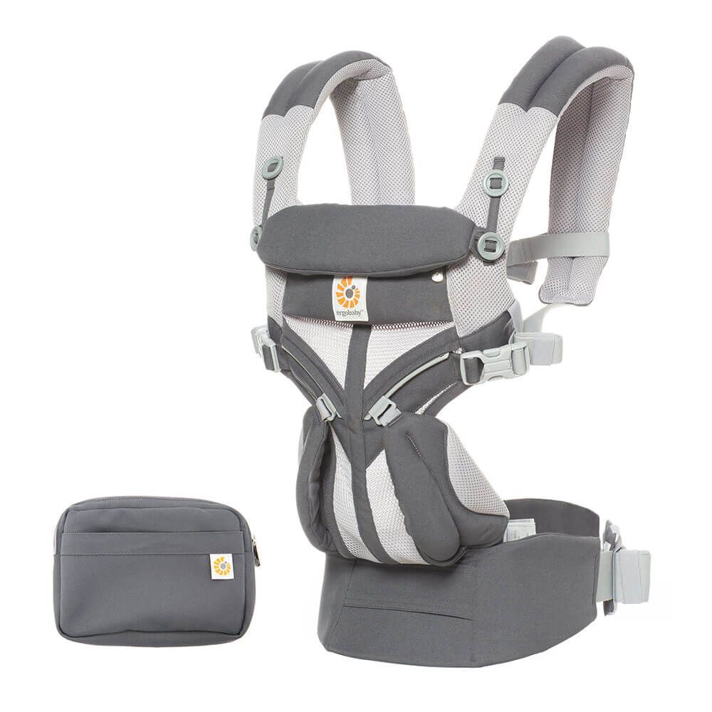 Porte-Bébé Ergobaby Omni 360 Cool Air Mesh - 0-3 Ans - 4 Positions - Gris Perle - Soutien Lombaire