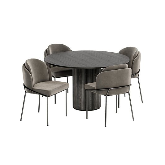 Bộ bàn ghế Fil Noir Minotti 4 ghế 