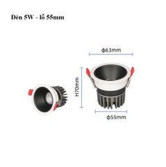  Đèn âm trần chiếu điểm (chip Cree + nguồn Lifud) 5W/7W/10W/12W/15W T020808 