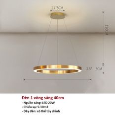  Đèn thả vòng tròn (bản 3cm) T020414 