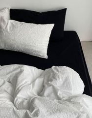  Chăn ga gối chất liệu thô đũi dập nhăn 