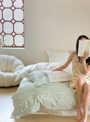  Chăn ga gối vải satin cao cấp họa tiết hình học 