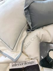  Chăn ga gối vải satin dệt gấm họa tiết thêu chìm 