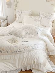  Chăn ga gối Pure cotton, riềm ren kiểu dáng princess 