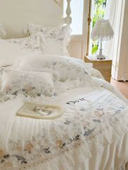  Chăn ga gối Pure cotton, riềm ren kiểu dáng princess 