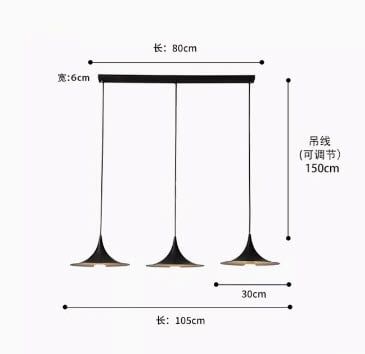 Đèn thả thiết kế hậu Hiện đại Đan Mạch kiểu dáng loa