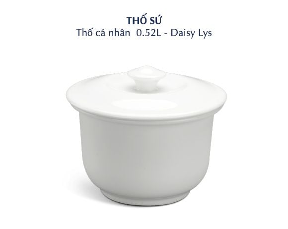 Thố 0.52 L + nắp - Daisy - Trắng Ngà