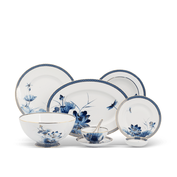 Bộ đồ ăn 10 người 48 sản phẩm - Hoàng Cung - Sen Vàng