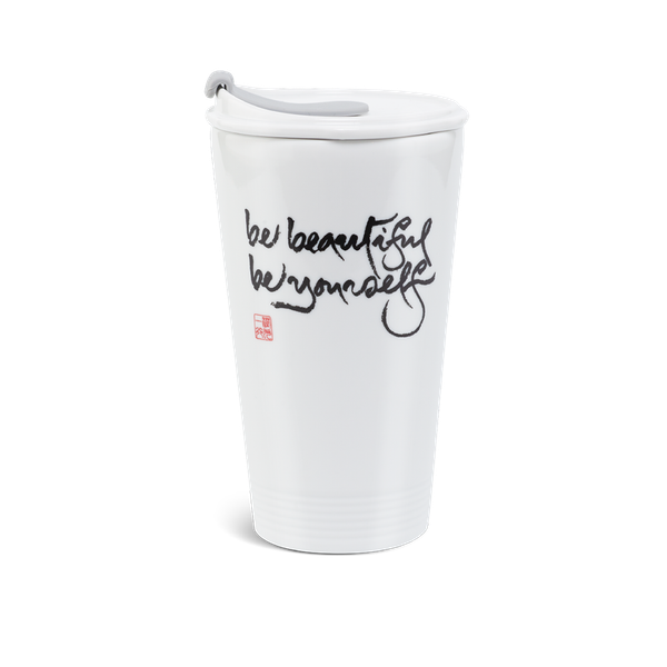 Ly sứ dưỡng sinh 0.48 L + nắp ống hút (K1) - Be beautiful, Be yourself