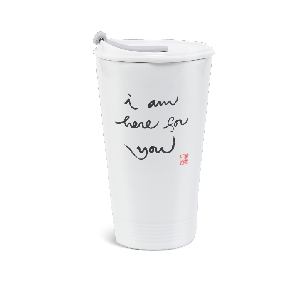 Ly sứ dưỡng sinh 0.48 L + nắp ống hút (K1) - I am here for you