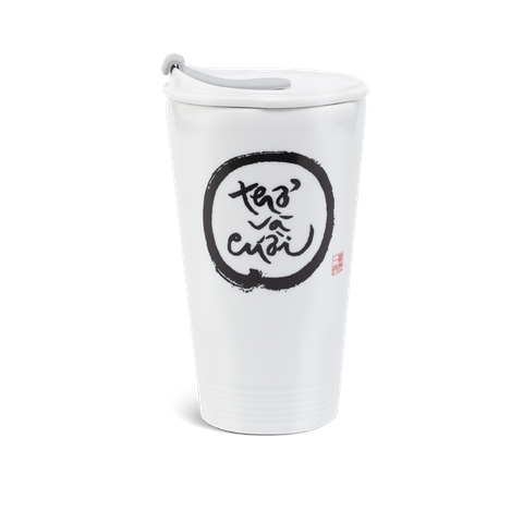  Ly sứ dưỡng sinh 0.48 L + nắp ống hút (K1) - Dưỡng Sinh - Thở và cười 