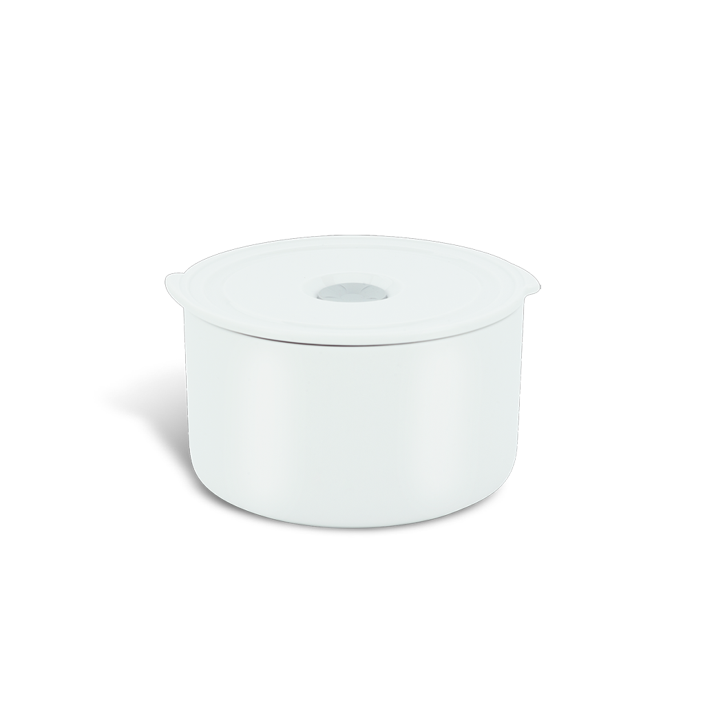 Hộp dưỡng sinh tròn đựng thực phẩm + nắp (k) - dưỡng sinh - trắng