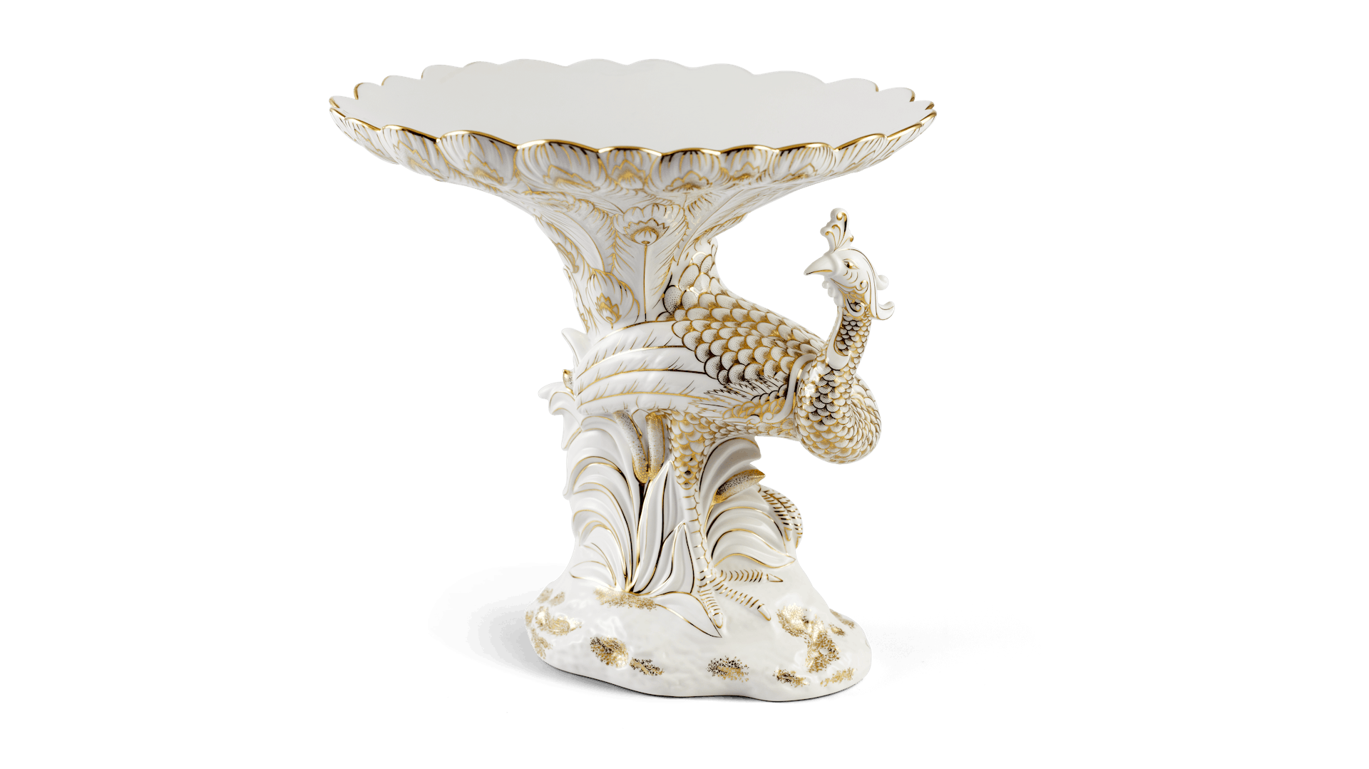 Tô Khổng Tước Vẽ Tay Trắng