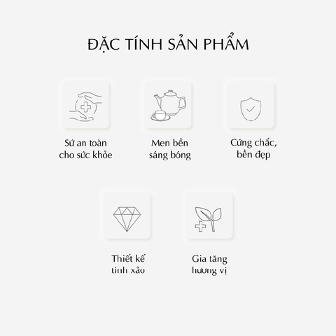  Bộ trà 0.8 L - Hoàng Cung - Chỉ Vàng 