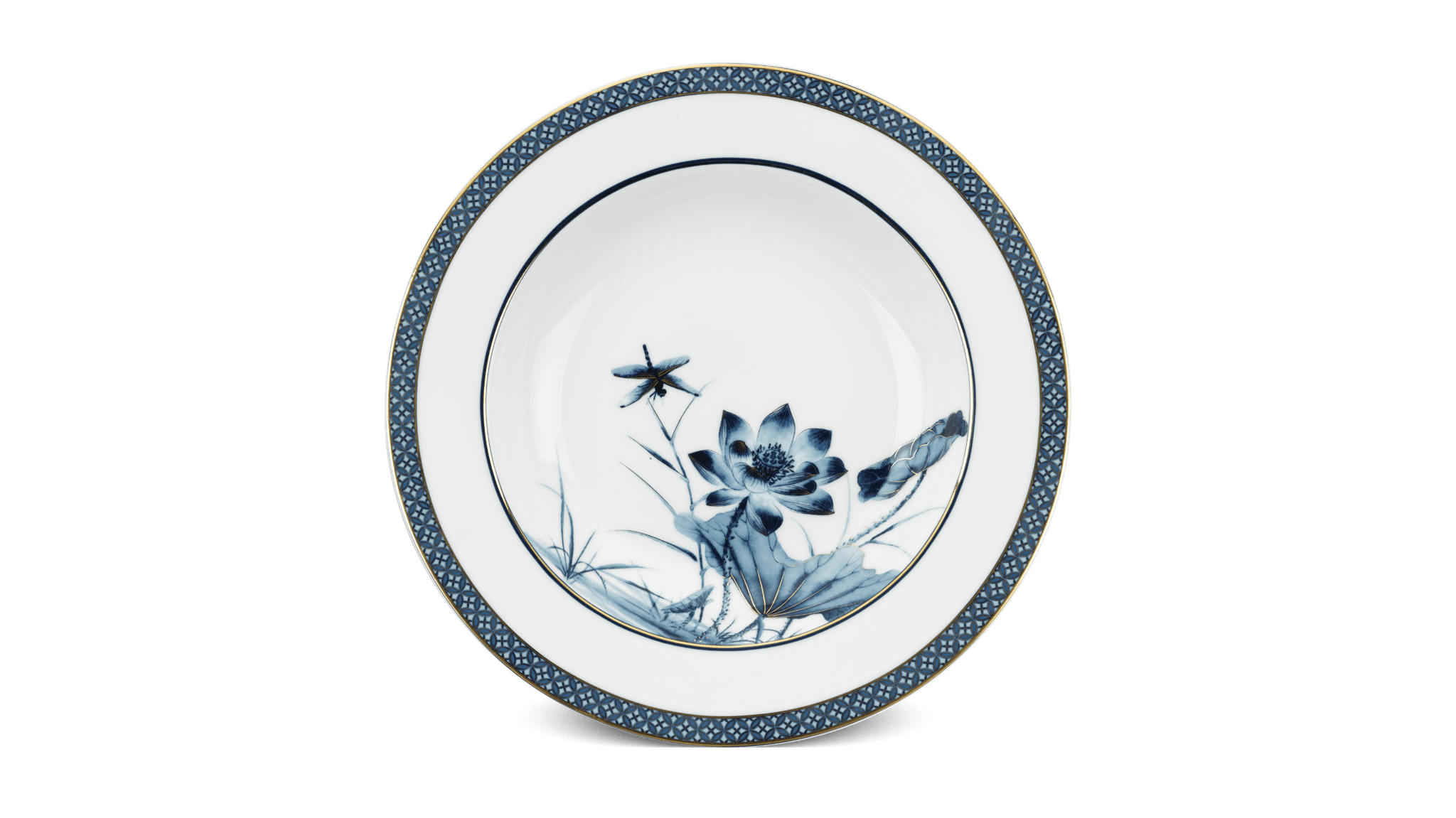 Dĩa Súp Hoàng Cung 23cm Sen Vàng