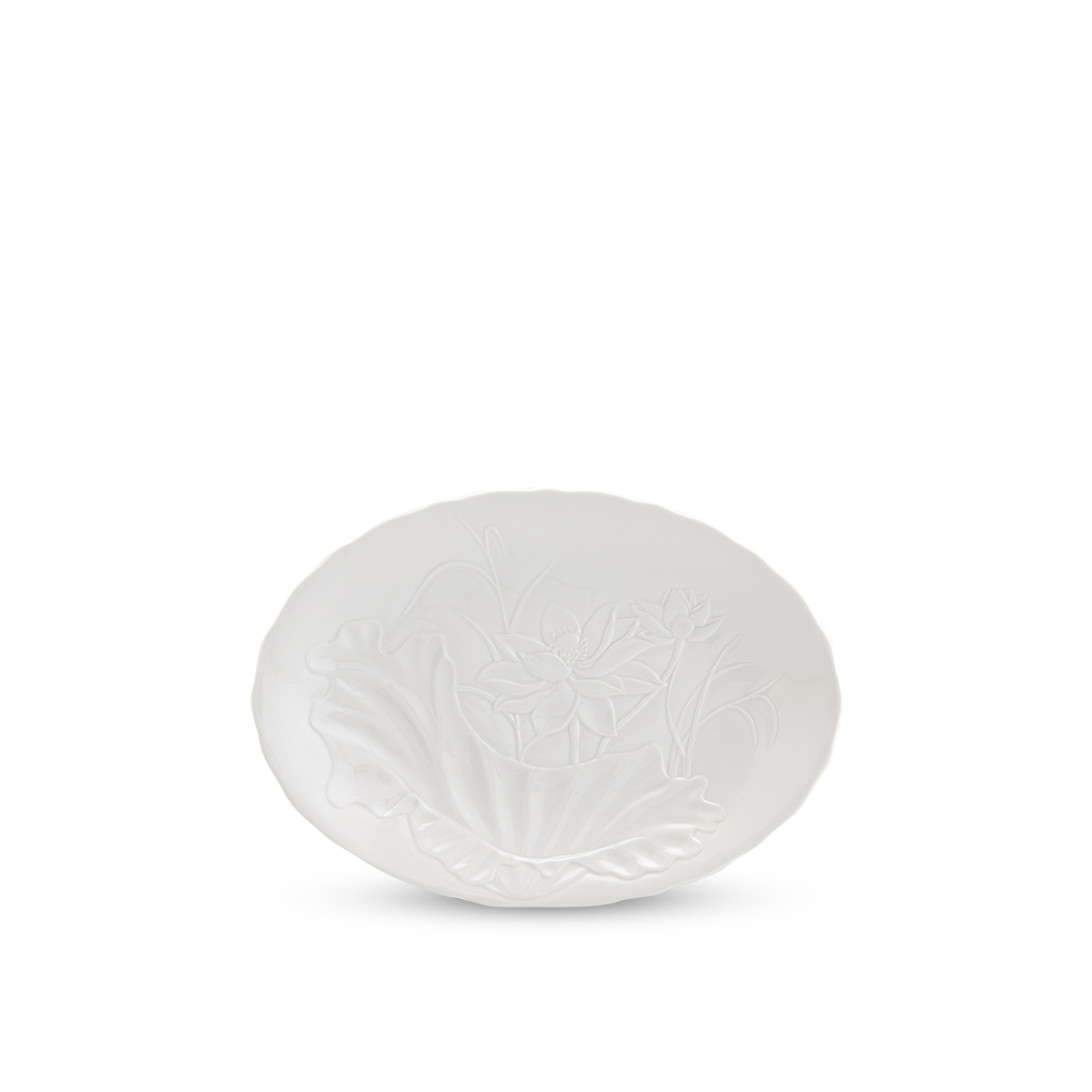 Dĩa oval 32 cm - sen ifp - trắng ngà