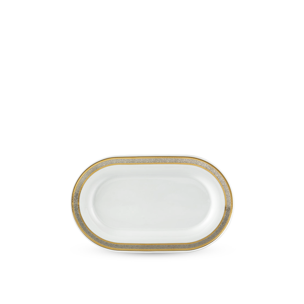Dĩa oval 34 cm - Sago - Hoa Hồng