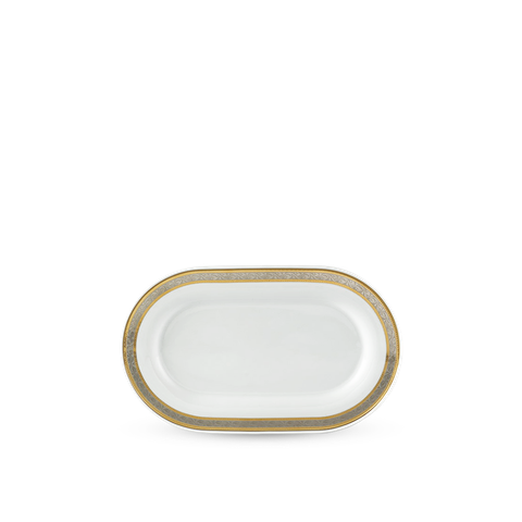  Dĩa oval 34 cm - Sago - Hoa Hồng 