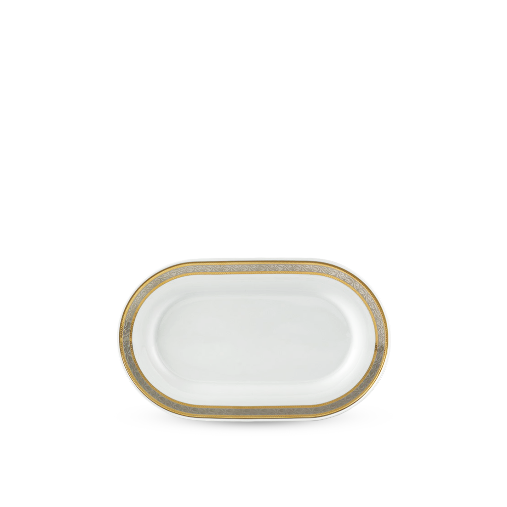 Dĩa oval 34 cm - Sago - Hoa Hồng