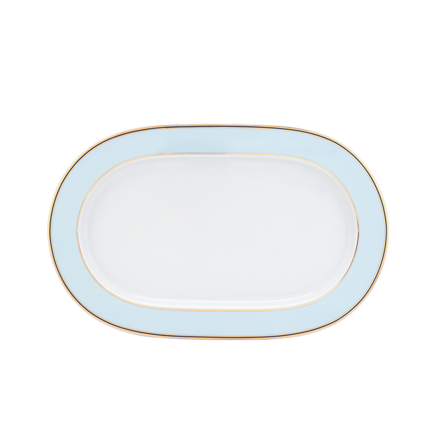 Dĩa oval 34 cm - gastroline xanh ngọc