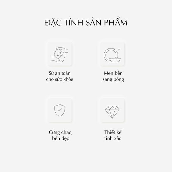 Bộ đồ ăn Âu-Á 45 sản phẩm - Đài Các - Trang Trí Bạch Kim