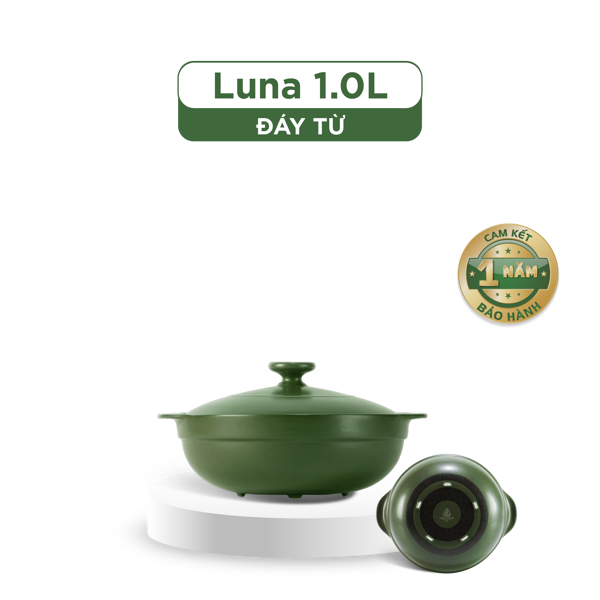 Nồi dưỡng sinh Luna (Nồi cạn) 1.0 L + nắp (CK) (bếp từ)