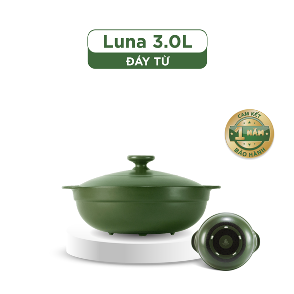 Nồi dưỡng sinh Luna (Nồi cạn) 3.0 L + nắp (CK) (bếp từ)