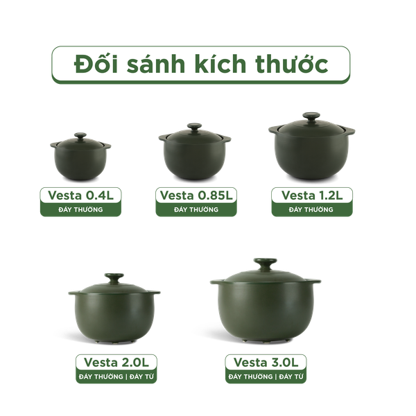 Nồi dưỡng sinh Vesta (Nồi tròn cao) 5.5 L + nắp (CK)